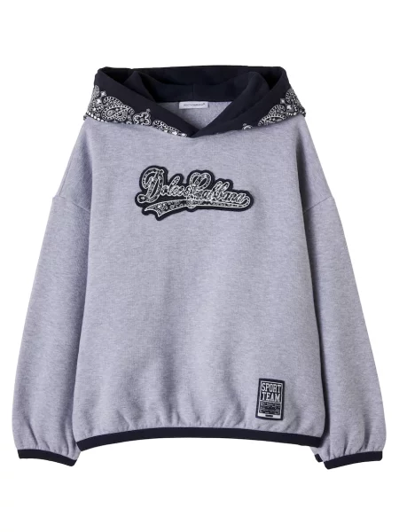 Gyerek kapucnis melegítő felső Dolce&gabbana szürke