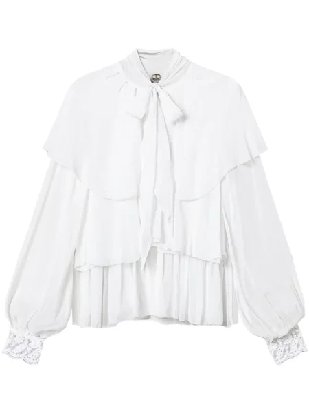 Bluză Twinset din dantelă alb