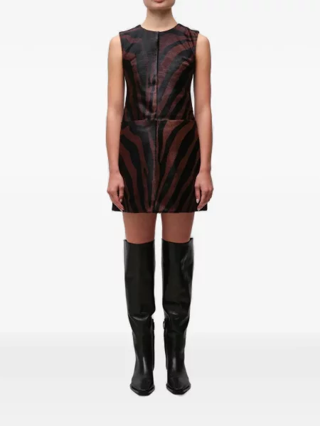 Rochie mini Simkhai din piele cu imagine cu model zebră maro