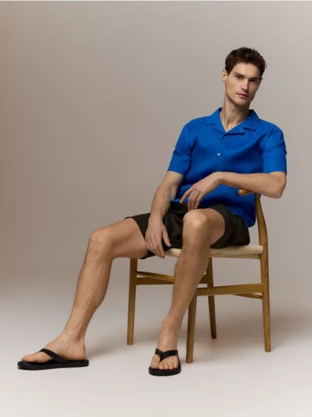 Reserved Cămașă regular fit din in albastru-cobalt albastru