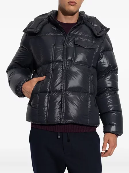 Geacă Moncler cu glugă negru