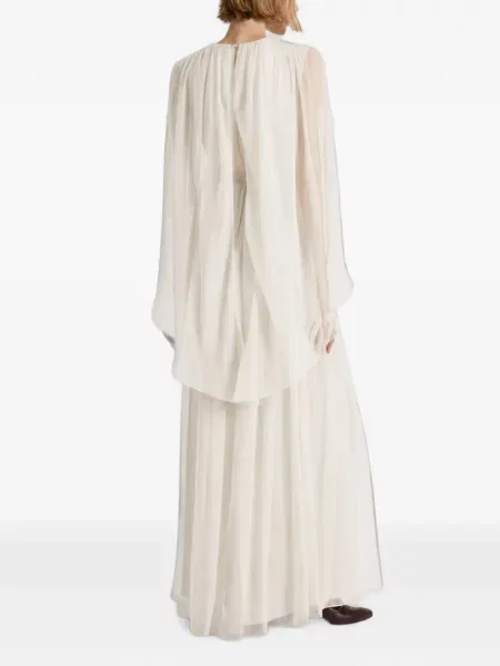 Rochie maxi Alberta Ferretti de mătase alb