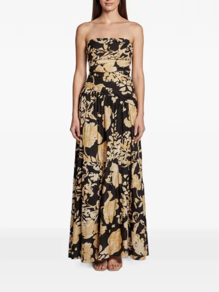 Rochie maxi Shona Joy cu model floral cu imagine negru