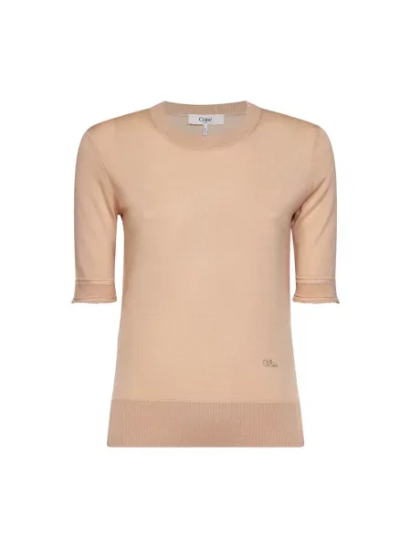 Sweter Chloe z krótkim rękawem różowy