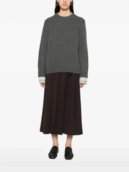 Pulover Prada cu decolteu rotund gri