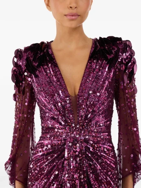 Rochie maxi Jenny Packham cu paiete de costum violet