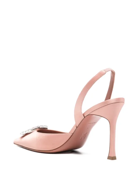 Pantofi cu toc Amina Muaddi slingback roz