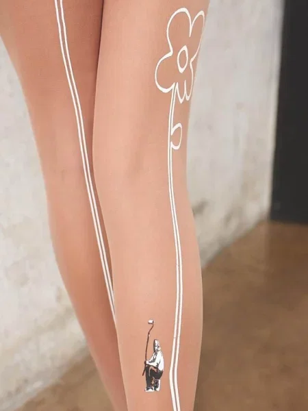 Тонкие капроновые колготки 20 den BANKSY TWO LINES бежеві