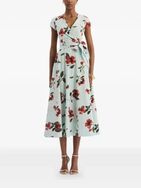 Rochie Oscar De La Renta din poplin plic albastru