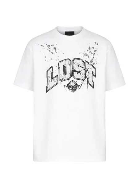 Tricou John Richmond cu decolteu rotund alb