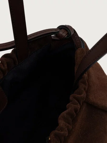 Tommy Hilfiger чанта тип багета дамска от велур кафяво