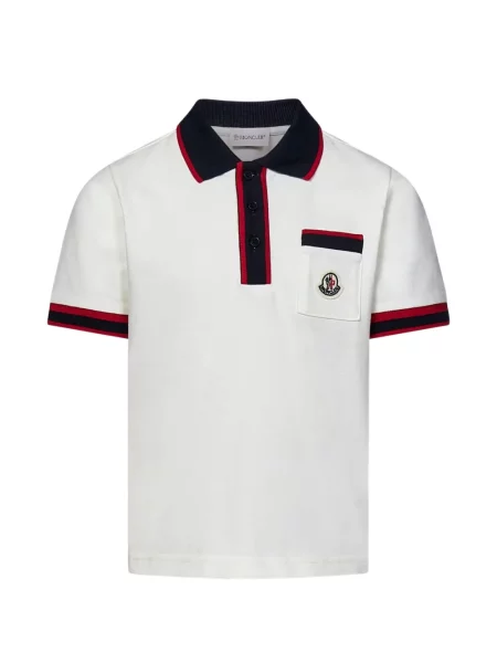 Koszulka polo dziecięca Moncler Enfant biała