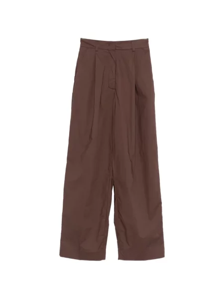Pantaloni Thelatest plisate maro