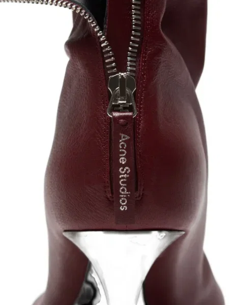 Botine Acne Studios din piele roșu