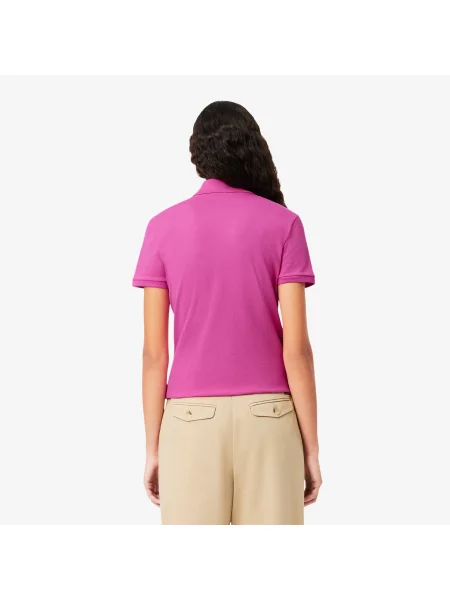 Lacoste Koszulka Polo Slim Fit Stretch Mini Piqué różowa