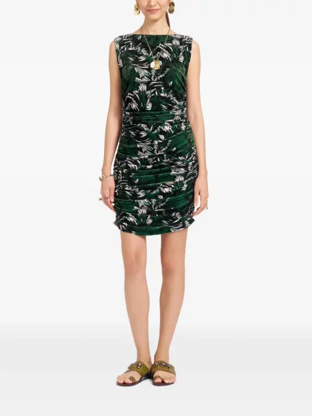 Rochie mini La Doublej cu volane verde