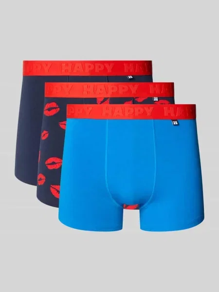 Bokserki z elastycznym z logo w zestawie 3 szt. Happy Socks granatowe