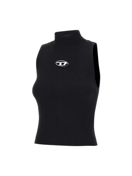 Top Diesel prążkowany na ramiączkach czarny