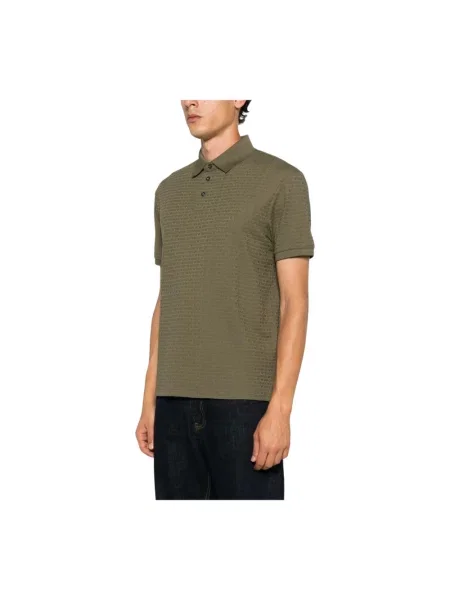 Dzianinowa koszulka polo Emporio Armani zielona