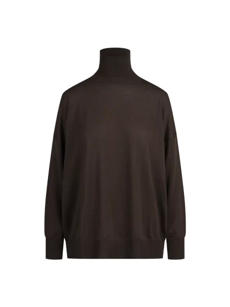 Sweter z golfem Jucca wełniany brązowy