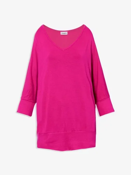 Bluzka oversize z lejącej różowa