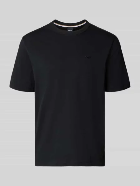 Krój regular fit t-shirt z czystej bawełny model H-TAUT Boss czarna