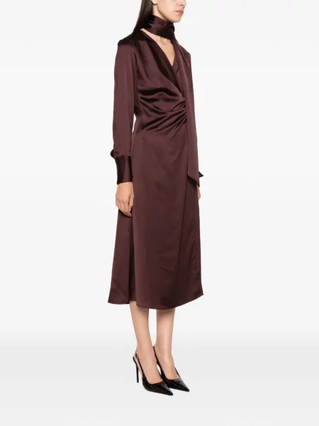 Rochie midi Imperial plic maro