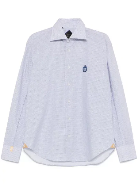 Cămașă Billionaire cu imprimeu geometric alb