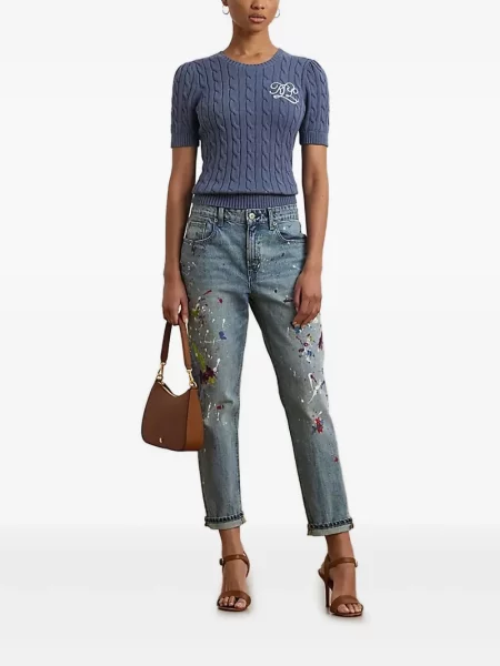 Trumpas megztinis Lauren Ralph Lauren mėlyna