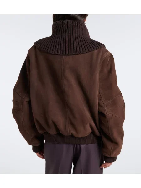 Semišový bomber bunda The Attico hnedá
