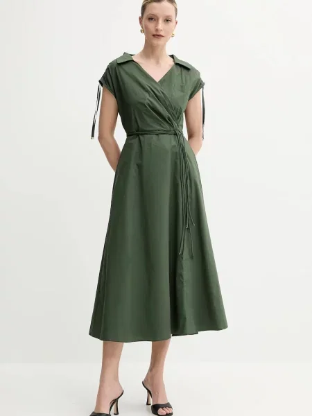 Marella sukienka RIVERA midi rozkloszowana zielony