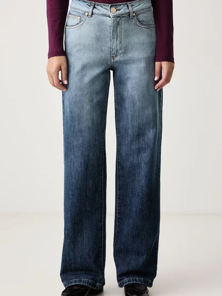 Fracomina blugi wide leg pentru femei albastru