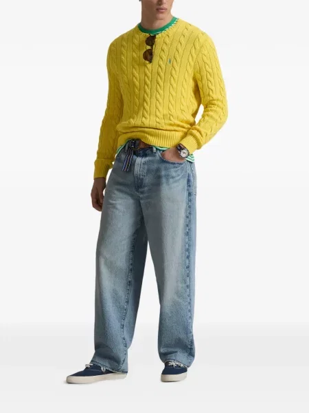 Ριγέ δερμάτινος κάλτσες Polo Ralph Lauren με κορδόνι μαύρο