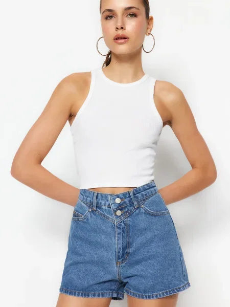 Bermudy Trendyol niebieskie