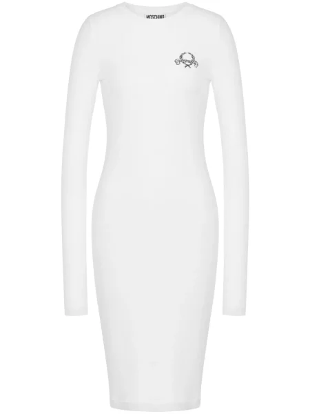 Rochie mini Moschino cu imagine de costum alb