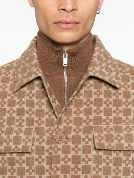 Geacă Sandro cu imprimeu geometric maro