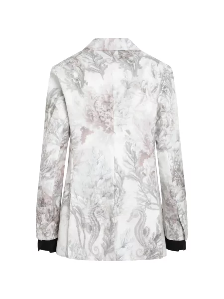 Sacou Max Mara cu model floral cu imagine alb