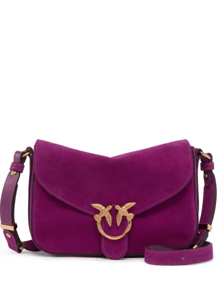 Geantă Pinko din piele de căprioară violet