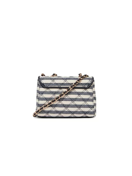 GUESS Torba preko ramena GIULLY II MINI 2 COMP CVTR FLP mornarsko plava bijela