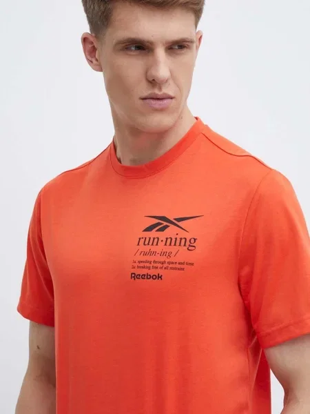 Majica kratkih rukava Reebok za muškarce s tiskom narančasta