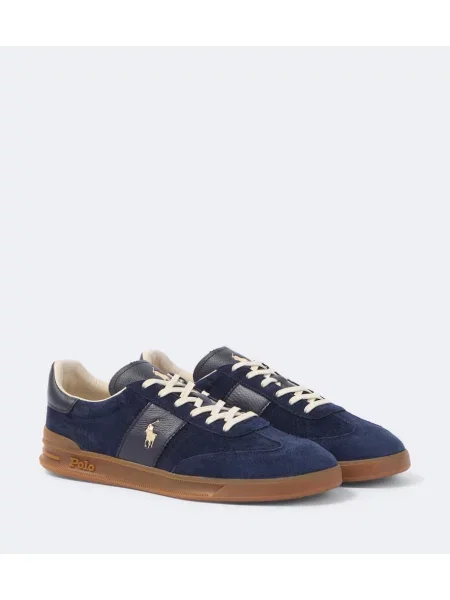 Sneakerși Polo Ralph Lauren din piele de căprioară albastru