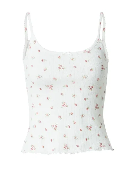 Lindex Bluză de noapte verde / roz pal / roz pastel / murdar alb