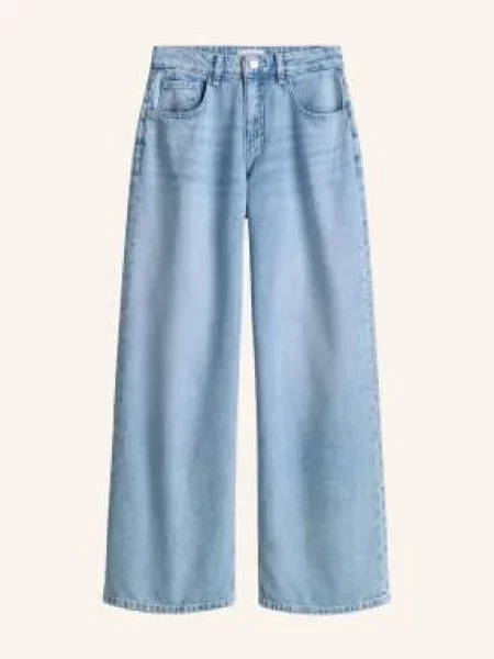 Opus Džíny S Širokými Nohavicemi Miva Flow light flowy blue modré