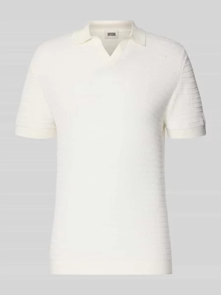 Koszulka polo z dzianiny o kroju slim fit z fakturowanym wzorem model BRAIAN' Drykorn biała