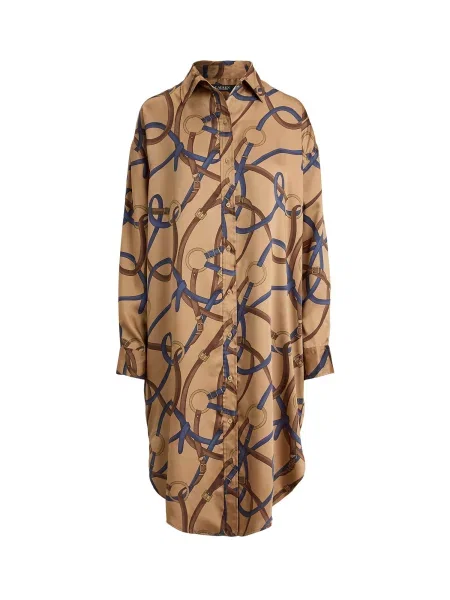 Lauren Ralph Lauren Rochie tip bluză închis / albastru marin / maro / galben auriu bej