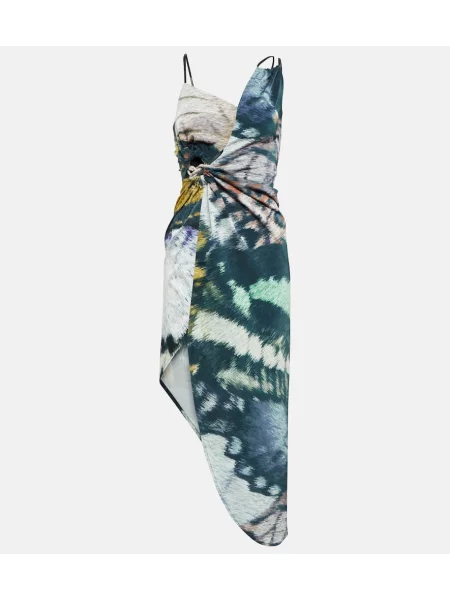 Sukienka midi Jacques Wei z nadrukiem asymetryczna do kolan