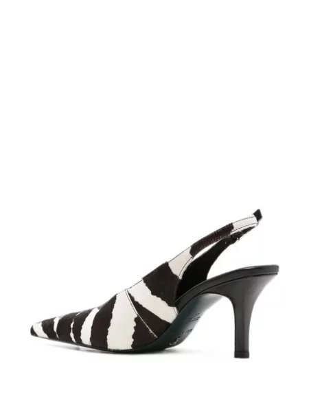 Pantofi cu toc Patrizia Pepe din piele cu imagine slingback negru