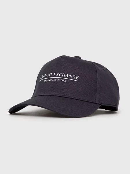 Шапка Armani Exchange с принт тъмносиньо