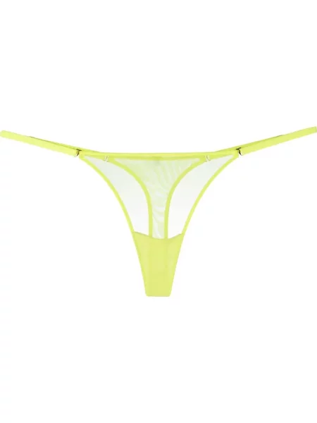 Chiloți tanga Maison Close cu talie joasă transparente galben