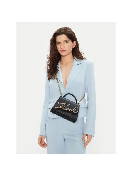 Karl Lagerfeld Ručna torbica Signature zlatna crna
